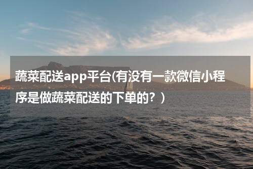蔬菜配送app平台(有没有一款微信小程序是做蔬菜配送的下单的？)