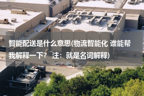 智能配送是什么意思(物流智能化 谁能帮我解释一下？ 注：就是名词解释)