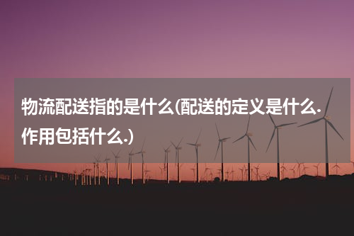 物流配送指的是什么(配送的定义是什么.作用包括什么.)